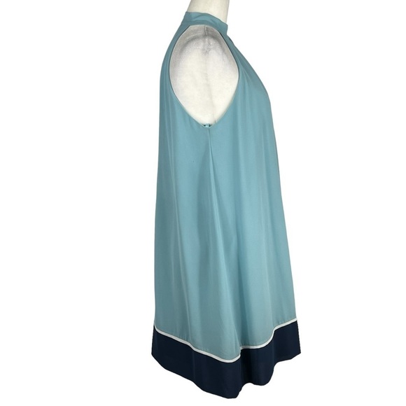 SHE & SKY SLEEVELESS TIE‎ NECK LINED FLOWY A-LINE MINI DRESS - Picture 8 of 12